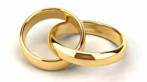 Two golden wedding rings, symbolizing how ADHD affects relationships
